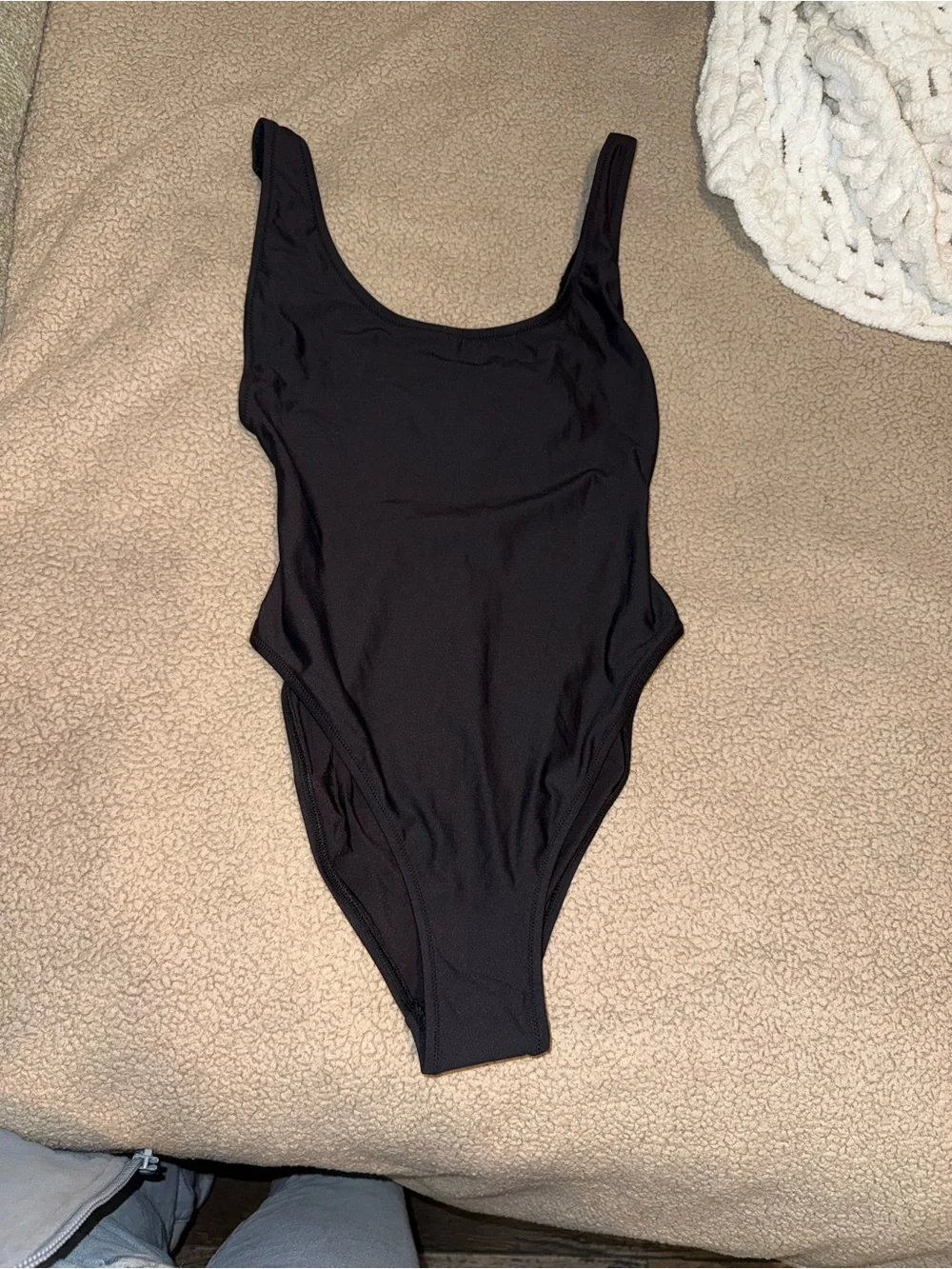 SKIMS Black Scoop Neck One-Piece